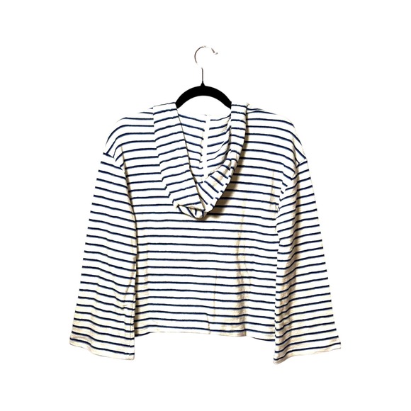 Marine Layer Playa Hoodie Navy Cream Stripe Cotton Blend Pullover | Sz XS | NWT - Picture 5 of 9